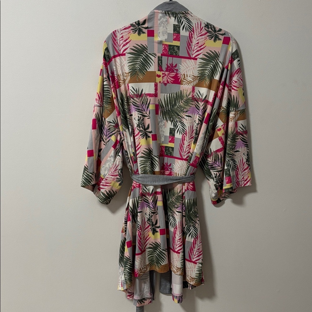 MEXX (XL) Tropical Floral Robe Soft Loungewear Soft Stretch Cozy Oversize NEW - Picture 4 of 14
